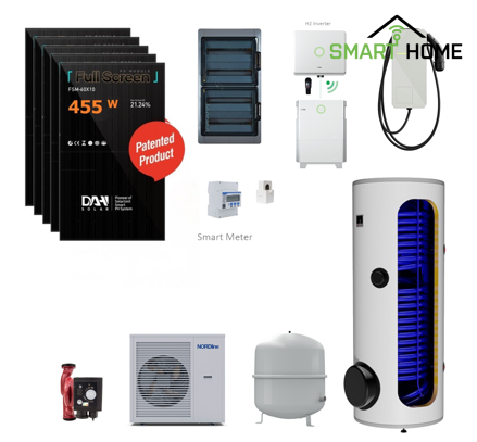Samoinstalační set kompletní FVE 5kWp + TČ 10kW + Wallbox